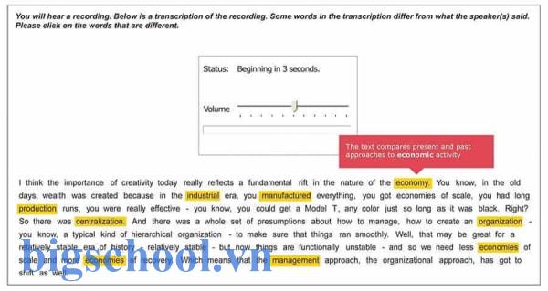 Chinh phục phần thi PTE Listening Highlight Incorrect Words