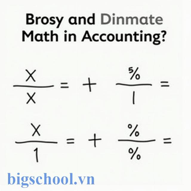 Các phép tính cơ bản trong toán ứng dụng kế toán, bao gồm cộng trừ nhân chia tỷ lệ phần trăm