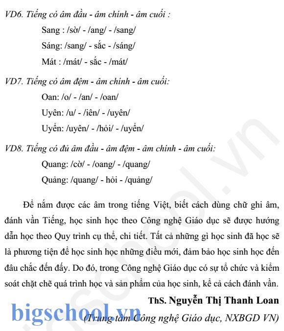 Đánh vần tiếng Việt theo sách Công nghệ Giáo dục.