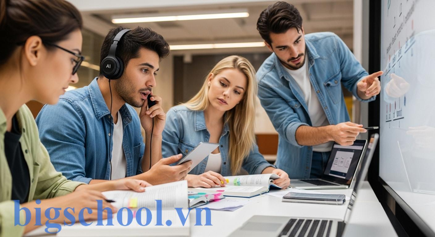 Sinh viên học tiếng Anh bằng chiến lược thông minh, tận dụng công nghệ và môi trường đại học để củng cố nền tảng ngôn ngữ từ gốc rễ.