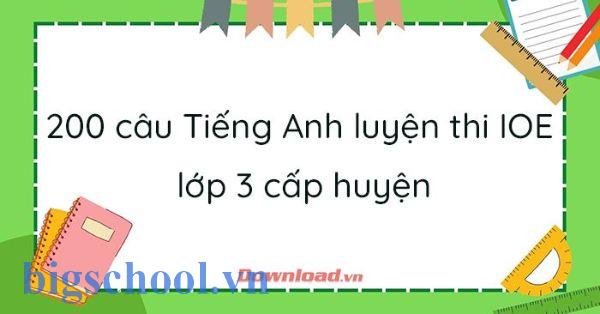 200 câu ioe lớp 3 cấp trường
