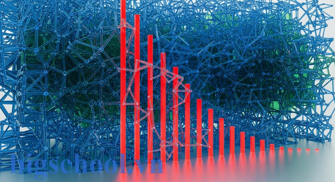 Học tủ là gì? 5 rủi ro khiến sĩ tử trượt oan năm 2026 3 Biểu đồ 3D trừu tượng thể hiện xác suất thành công cực thấp của việc học tủ trong một kỳ thi phức tạp, với các thanh màu đỏ giảm dần tượng trưng cho rủi ro cao.