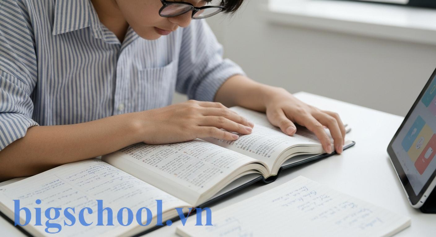 hoc sinh hoac nguoi lon dang cham chi hoc tieng viet tra tu dien de phan biet cac phu am ch va tr va cai thien chinh ta