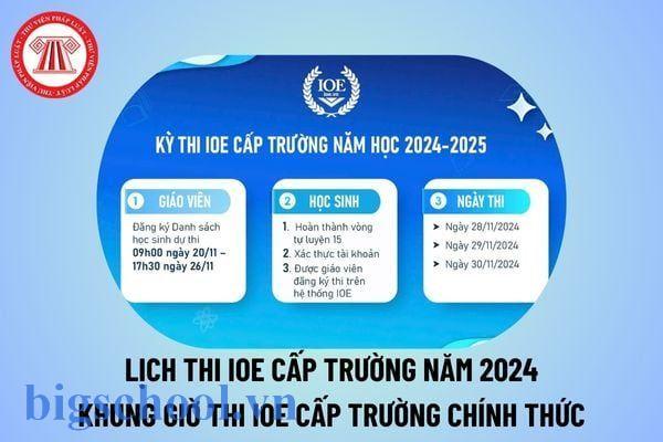 Lịch thi IOE cấp trường năm học 2025-2026 chính thức 3 khung giờ thi ioe cấp trường