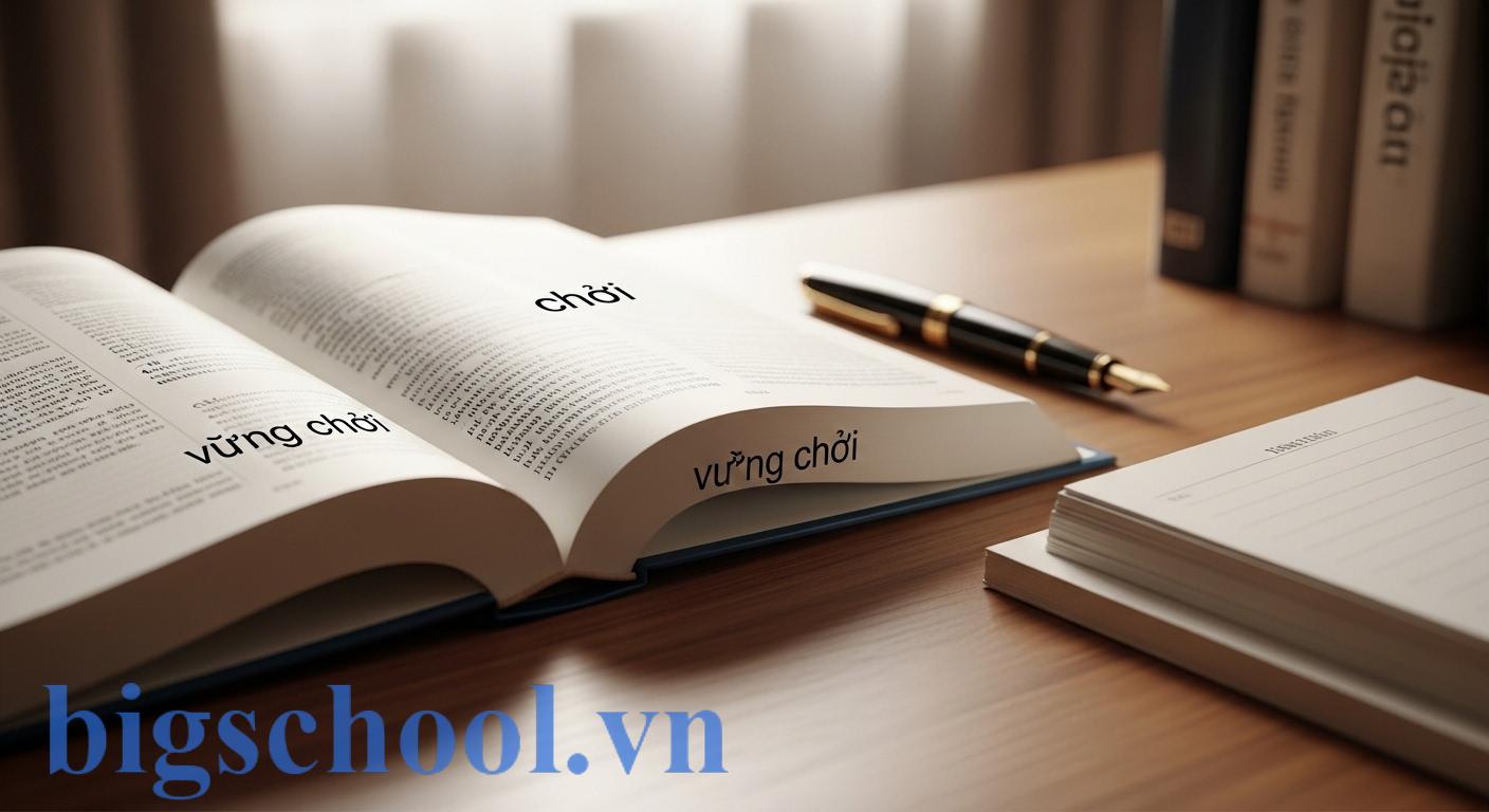 Một cuốn từ điển tiếng Việt mở ra trên trang có từ 