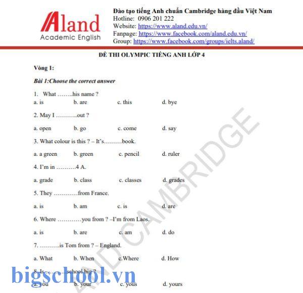 Tải bộ đề thi IOE lớp 2 mới nhất kèm file nghe và đáp án 2026 3 đề thi ioe lớp 2