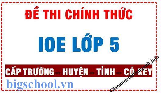 Bộ đề thi IOE lớp 5 có đáp án kèm file nghe chuẩn format 2026 2 đề thi ioe lớp 5