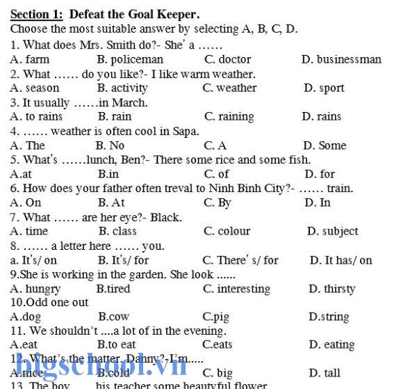 Tải Bộ Đề Thi IOE Lớp 6 Năm 2025 Có File Nghe Kèm Đáp Án Mới Nhất 1 đề thi ioe lớp 6