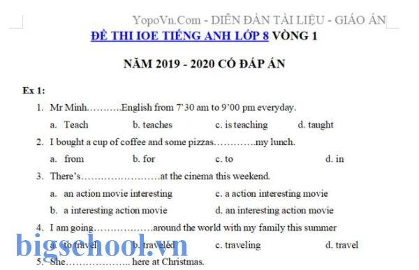 đề thi IOE lớp 8