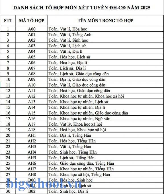 Tổ hợp X17 gồm những môn nào để xét tuyển đại học 2025?