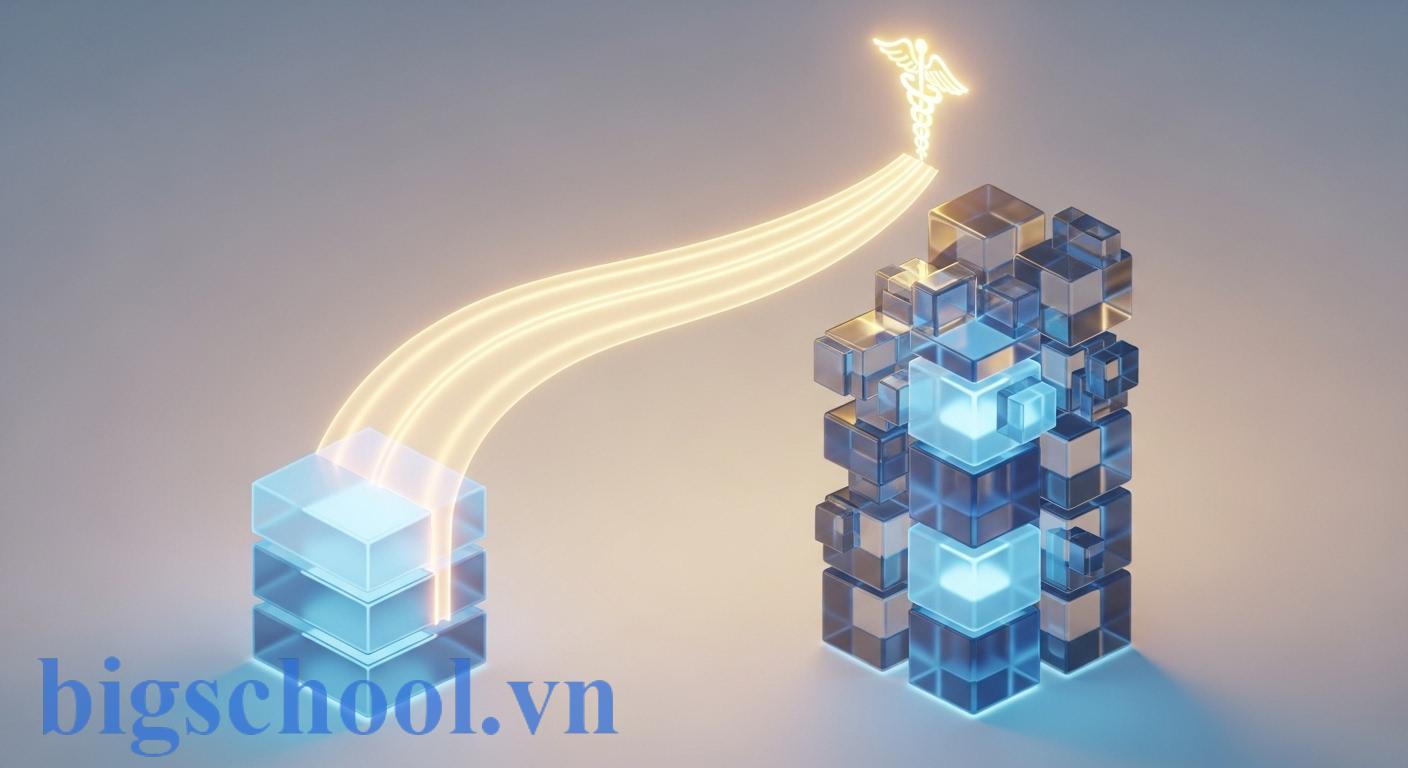 Biểu đồ 3D trừu tượng so sánh khối lượng môn học giữa hai hệ đào tạo