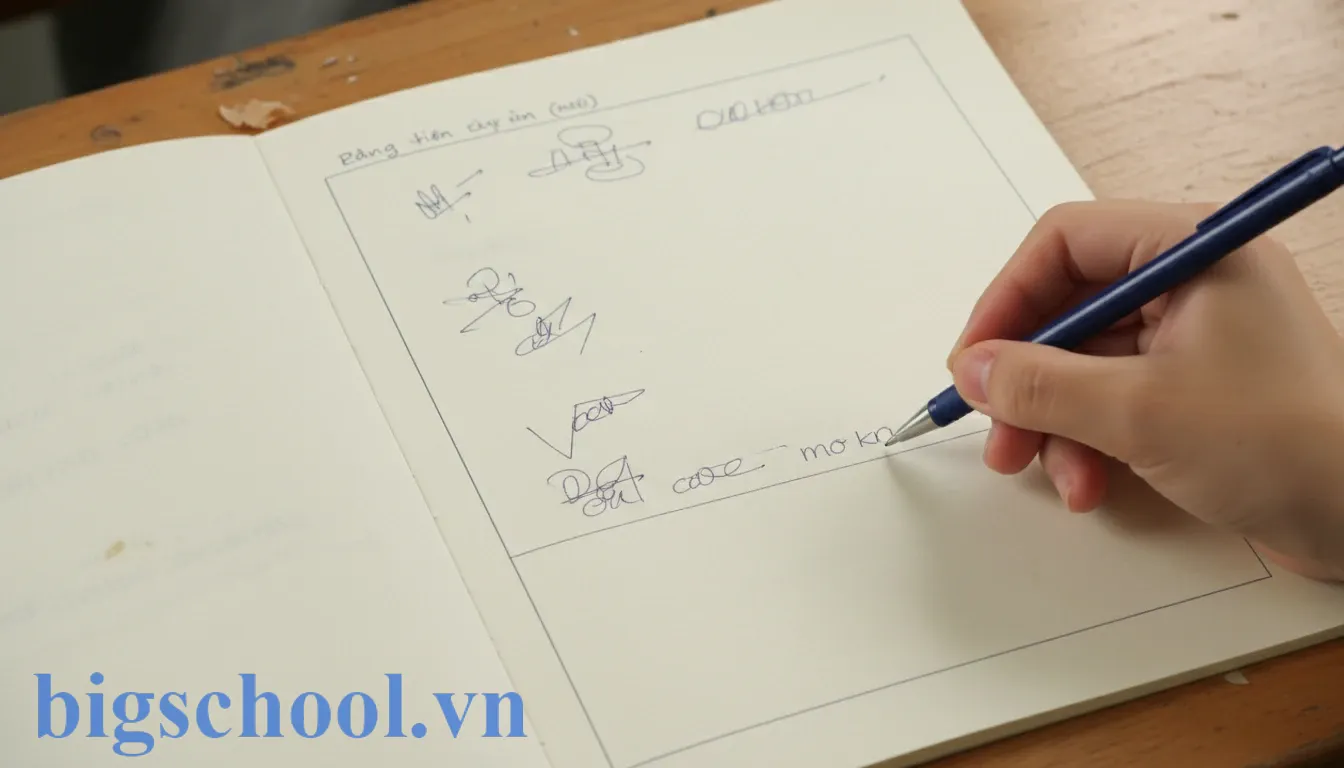 Bố cục trang giấy chuẩn của phương pháp Cornell với ba khu vực chính giúp hệ thống hóa kiến thức.