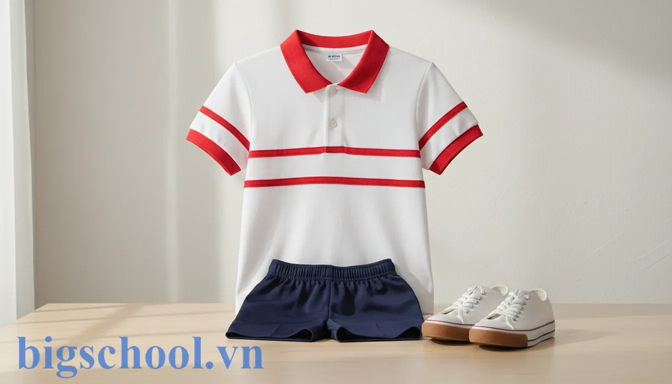 Đồng phục thể dục và giày bata đúng quy định cho giờ học giáo dục thể chất.