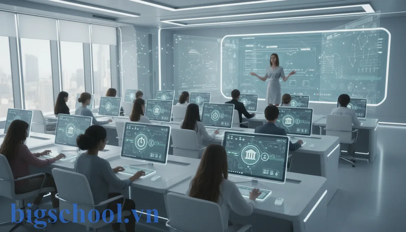 Giao diện hệ sinh thái giáo dục số BigSchool hỗ trợ học tập và thi trực tuyến.