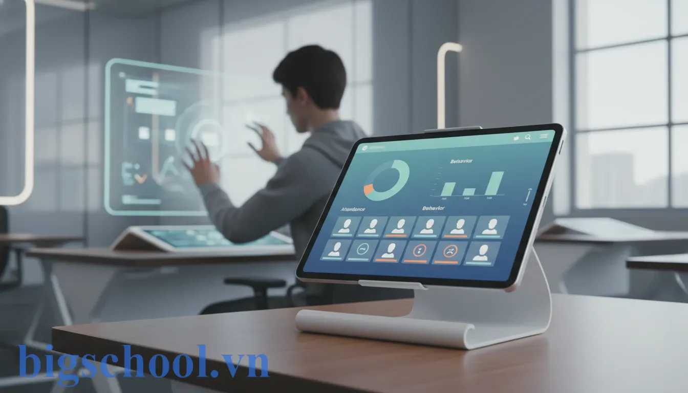 10 mẫu bảng nội quy lớp học kết hợp BigSchool hiệu quả 2025 3 Hệ thống quản lý giáo dục số hóa BigSchool hỗ trợ giám sát nề nếp và tính trung thực học sinh.