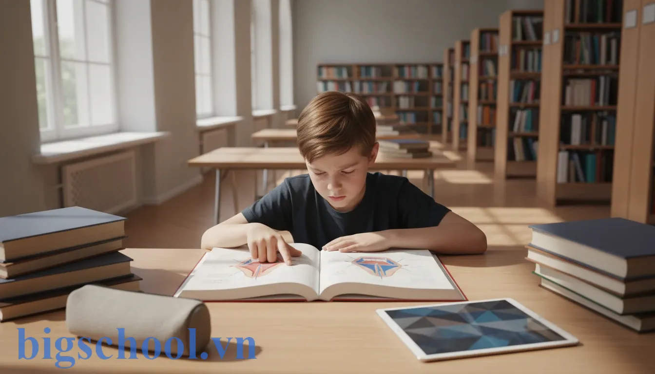 Hình ảnh học sinh chăm chú nghiên cứu tài liệu để phân biệt cách dùng trán và chán chính xác.