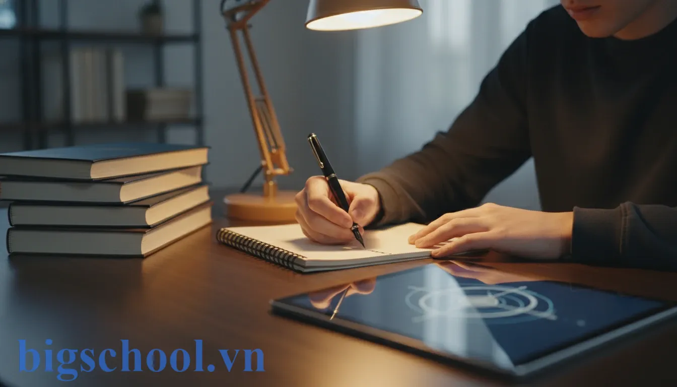 Trú tâm hay Chú tâm? Giải mã lỗi chính tả và bí quyết học sâu 2026 1 Hình ảnh học sinh tập trung ghi chép bài giảng thể hiện khái niệm chú tâm trong học tập.