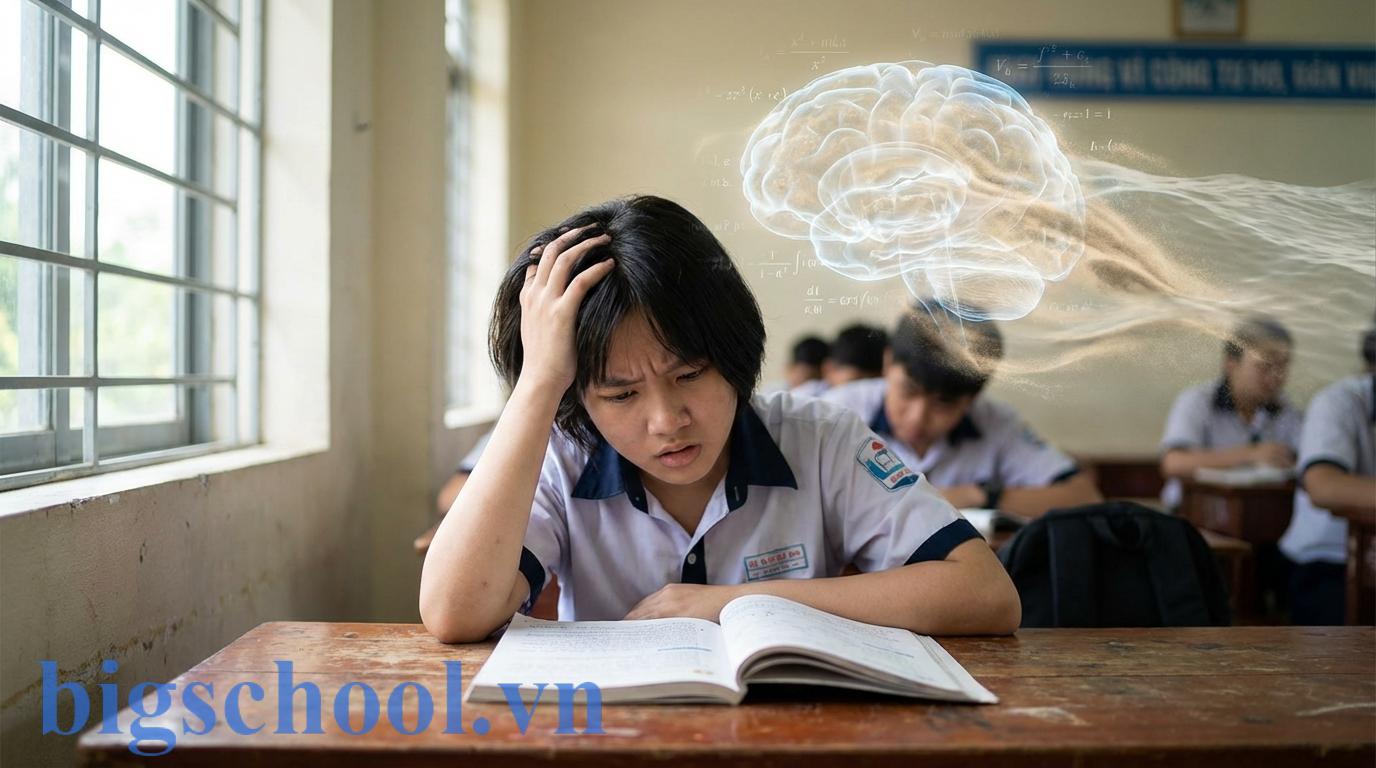 Hình ảnh minh họa cơ chế trí nhớ ngắn hạn khi học vẹt khiến kiến thức nhanh chóng bị quên lãng.