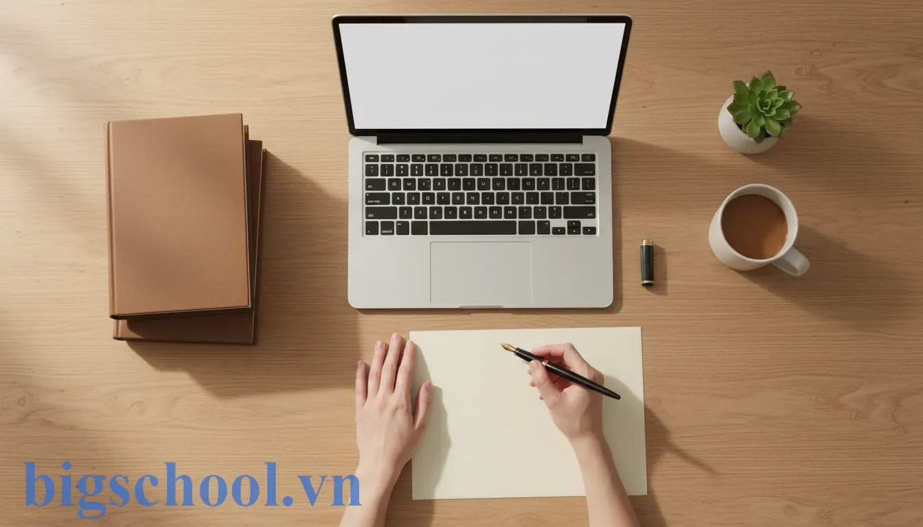 Hình ảnh minh họa việc soạn thảo văn bản chuyên nghiệp với thái độ trân trọng và chỉn chu.