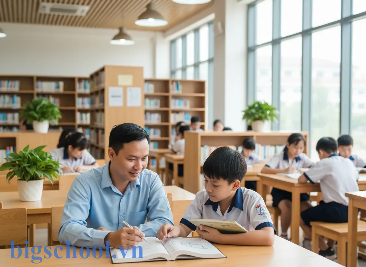 Giáo viên có được phạt học sinh không? Quy định kỷ luật mới nhất 2025 2 Học sinh được hỗ trợ học tập tại thư viện trong thời gian tạm dừng học tập.