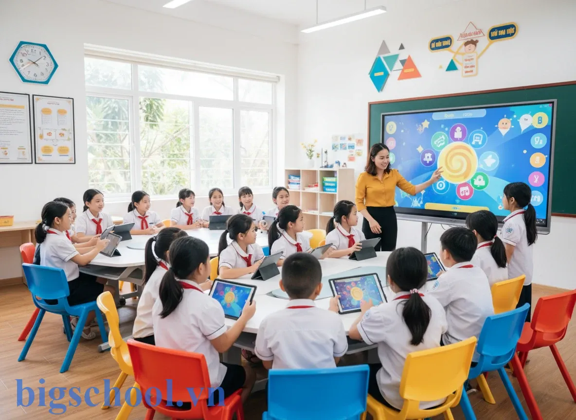 Giáo viên có được phạt học sinh không? Quy định kỷ luật mới nhất 2025 3 Học sinh hào hứng tham gia các hoạt động học tập tương tác trên nền tảng BigSchool.