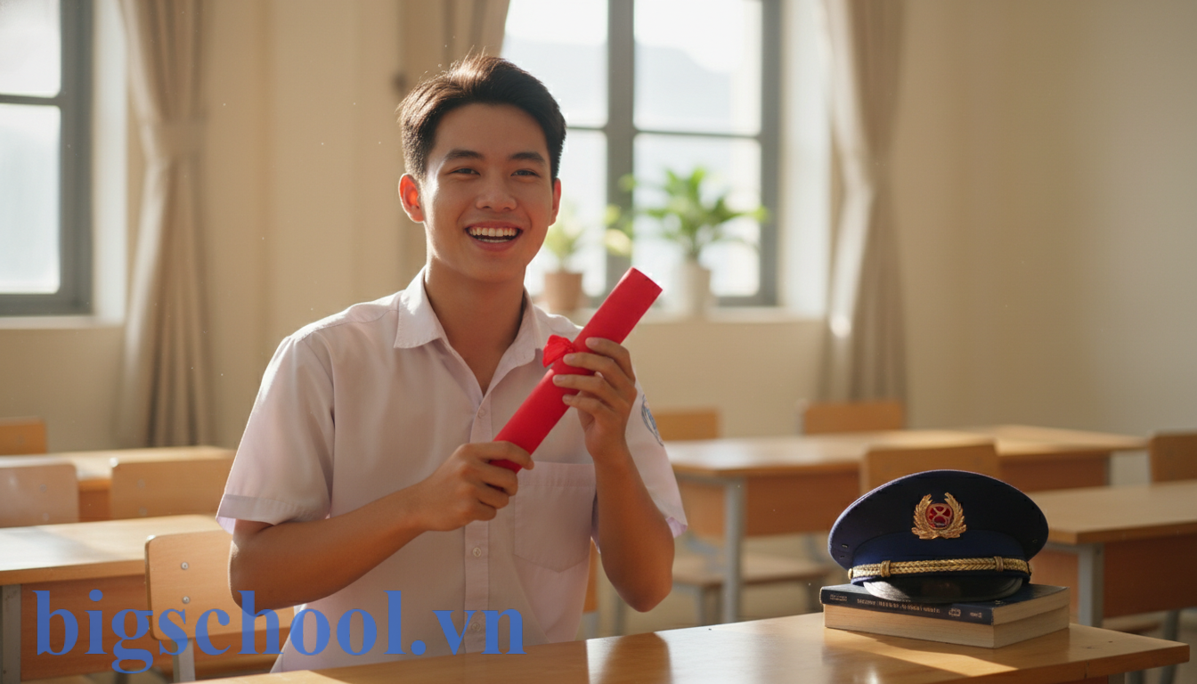 Học sinh hệ GDTX tự tin cầm bằng tốt nghiệp THPT đăng ký xét tuyển vào ngành Công an.