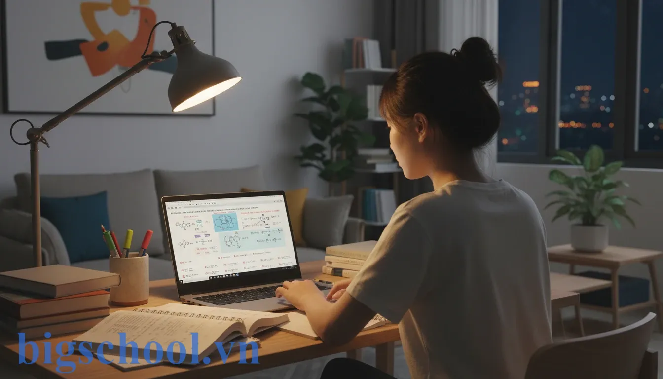 Học sinh sử dụng máy tính để ôn luyện trực tuyến nhằm gỡ điểm sau bài thi lỗi.