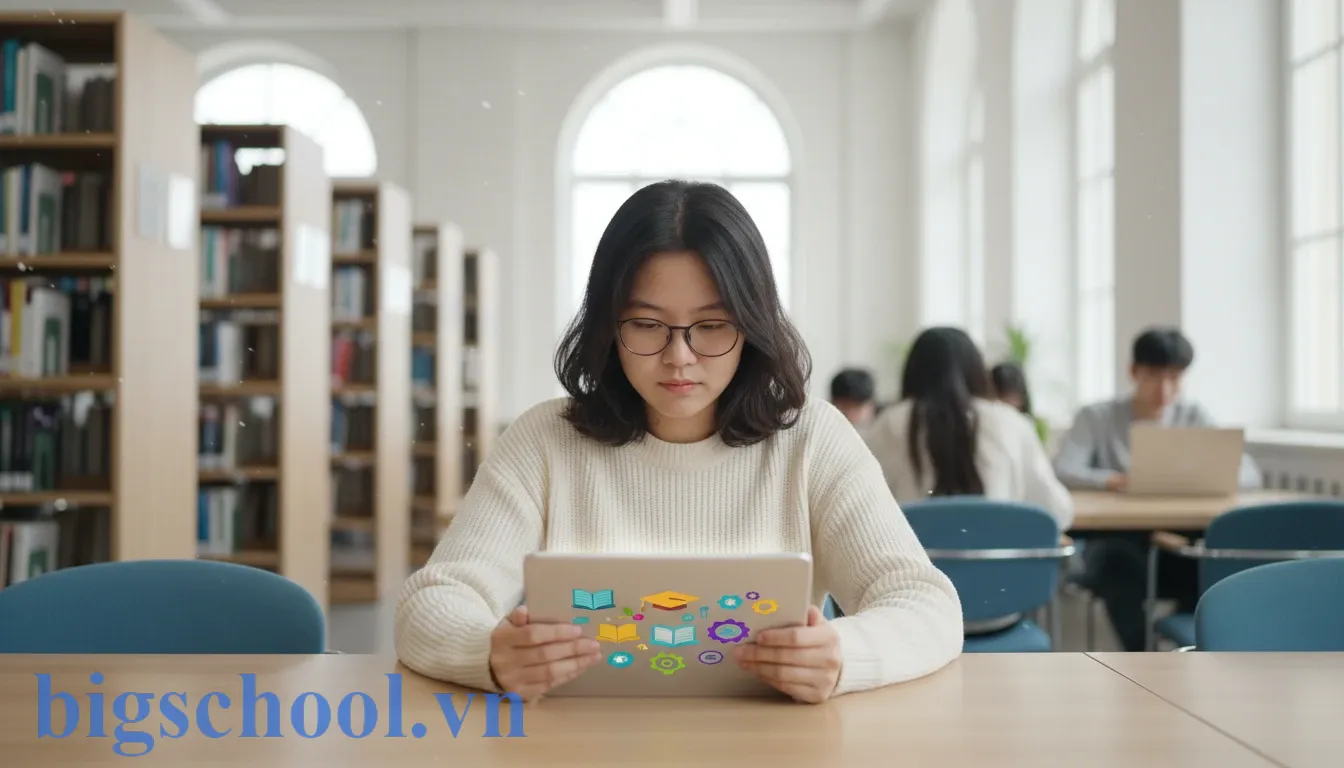 Học sinh tiểu học sử dụng thiết bị công nghệ hiện đại để rèn luyện quy tắc chính tả tiếng Việt.