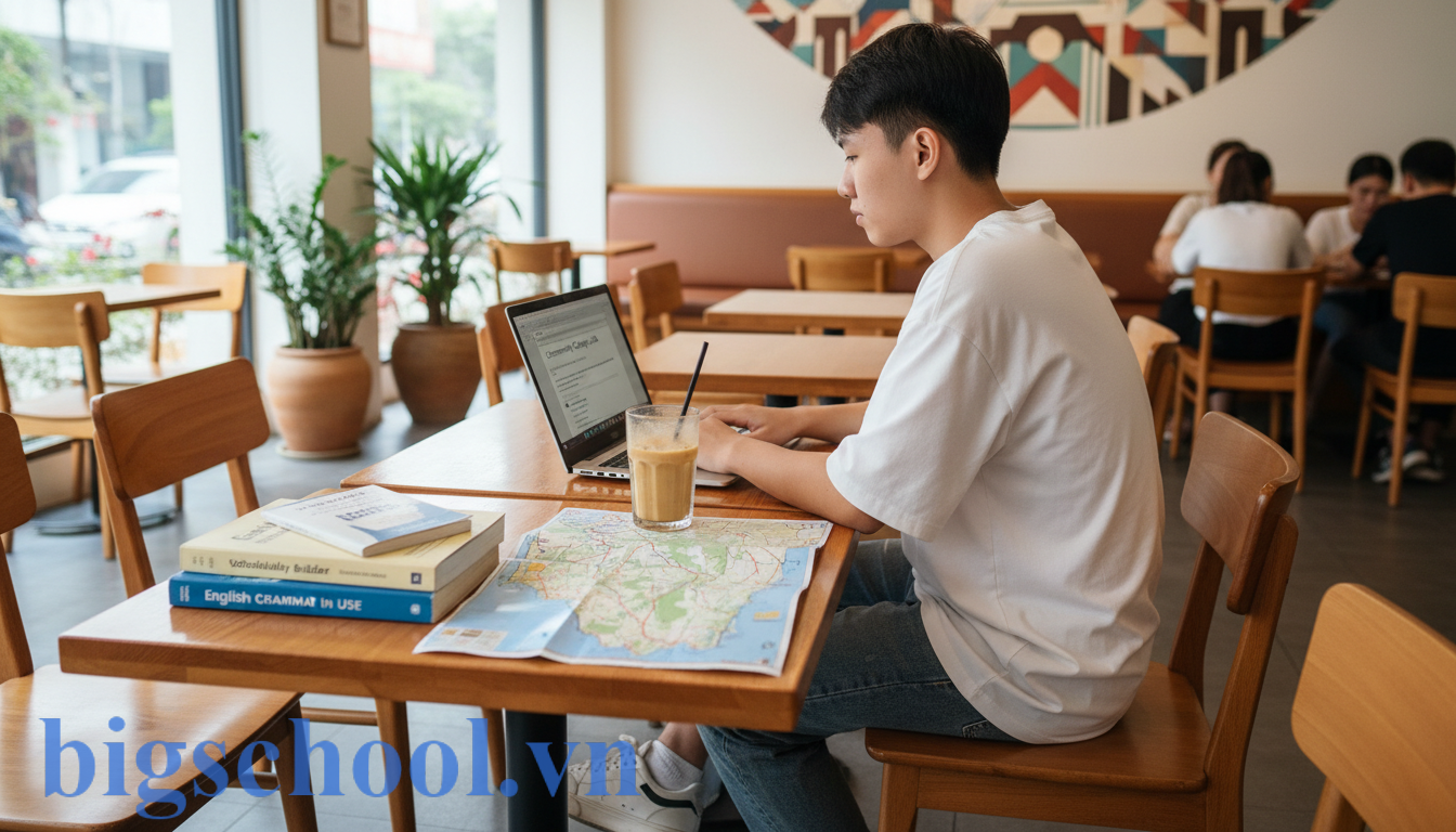 Học sinh tìm hiểu thông tin tuyển sinh linh hoạt tại trường Cao đẳng Cộng đồng Mỹ.