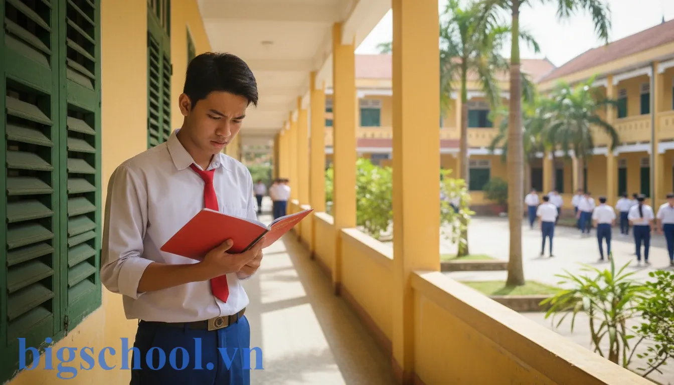 Học sinh Việt Nam lo lắng khi xem kết quả rèn luyện hạnh kiểm do vi phạm quy chế.