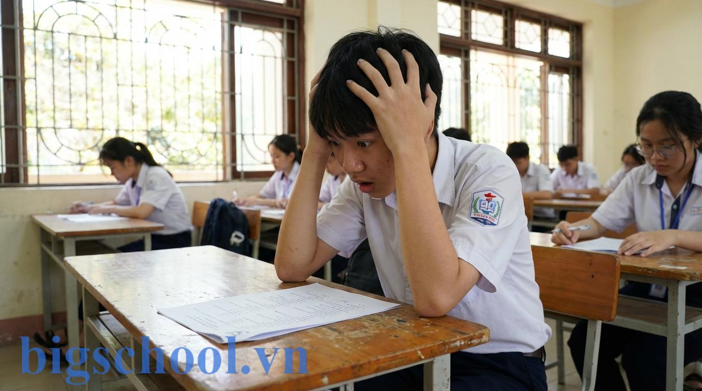 Học tủ là gì? 5 rủi ro khiến sĩ tử trượt oan năm 2026 2 Học sinh Việt Nam lo lắng và hụt hẫng khi đối mặt với đề thi lệch tủ trong phòng thi.