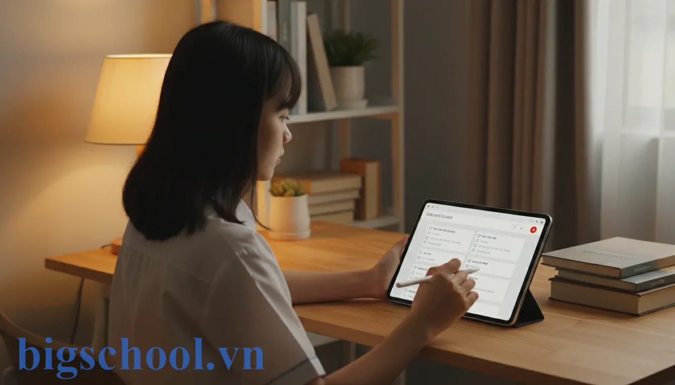 Học sinh Việt Nam sử dụng tính năng đánh dấu câu hỏi trên nền tảng luyện thi trực tuyến.