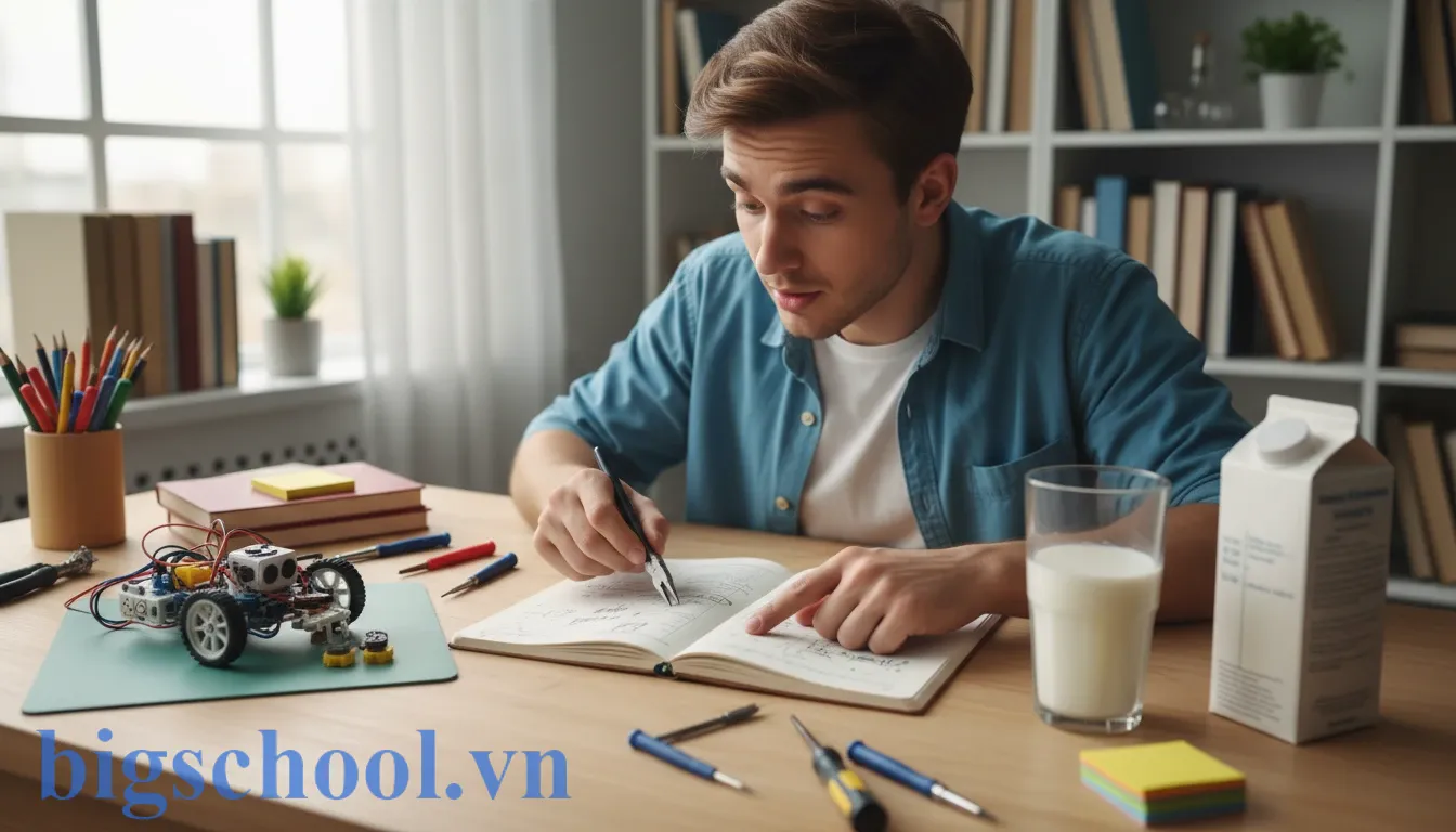 Mẹo ghi nhớ phân biệt sửa chữa (hành động) và sữa (thực phẩm) qua hình ảnh trực quan.