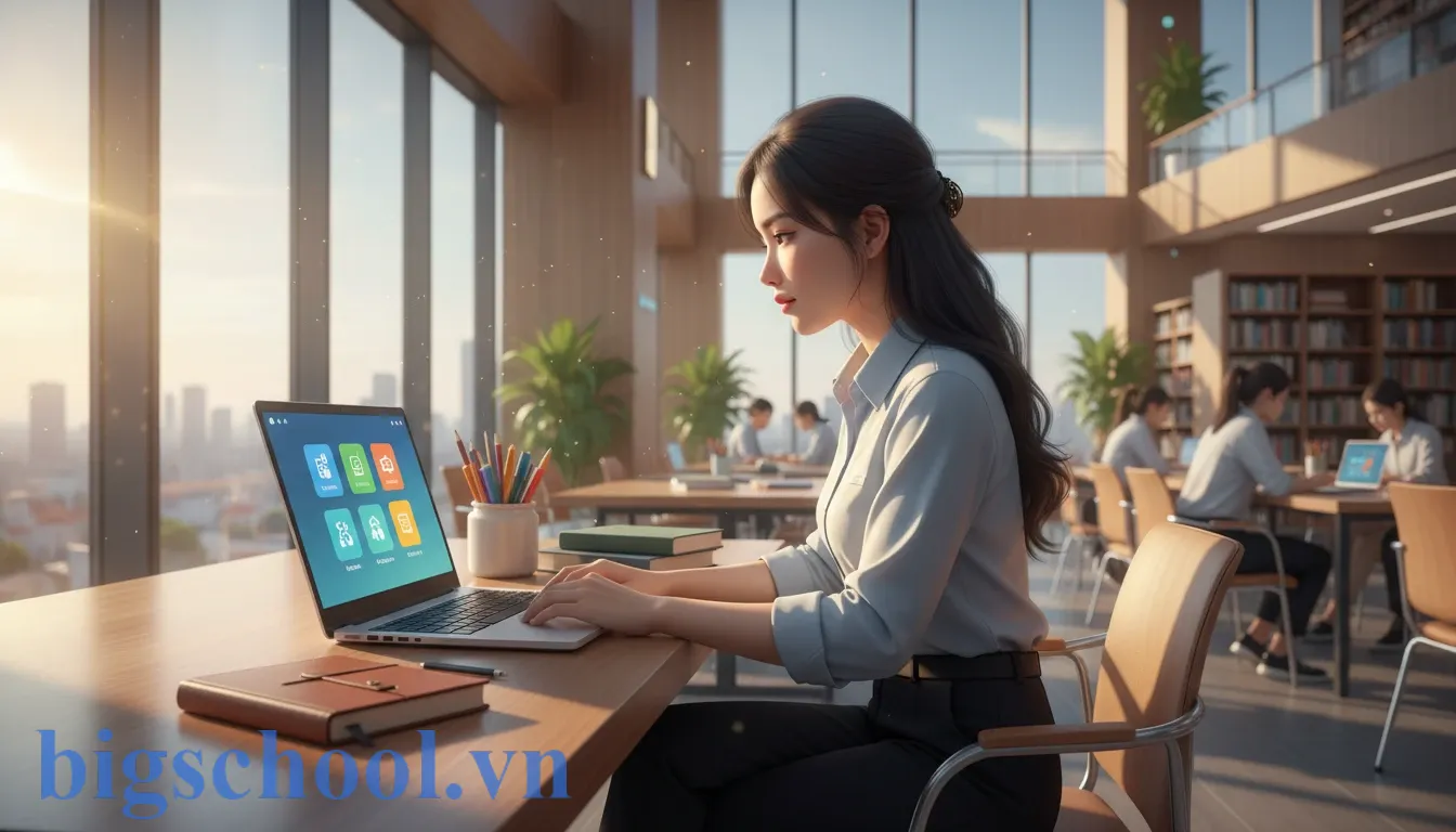 Môi trường học tập BigSchool hỗ trợ học sinh xây dựng kiến thức nền tảng chuẩn hóa.