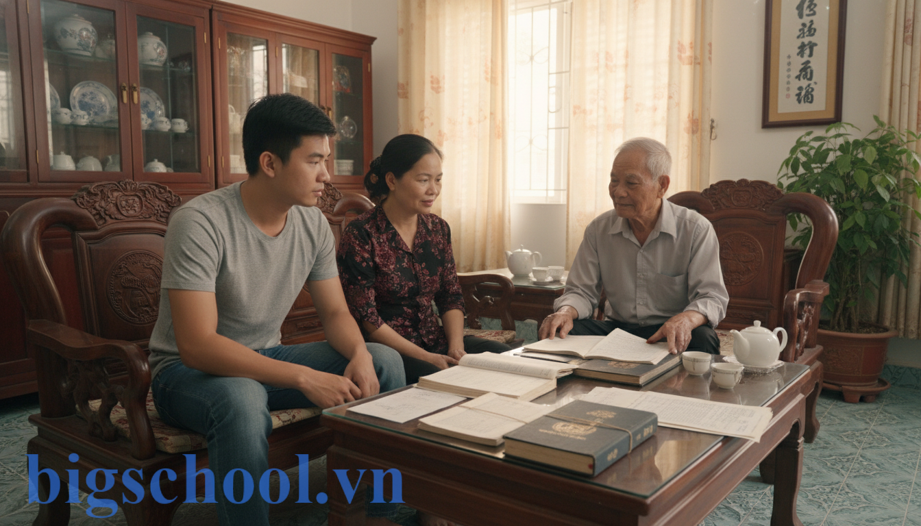 Học GDTX thi quân đội năm 2026 cần những điều kiện gì? 1 Nam sinh hệ GDTX cùng gia đình rà soát hồ sơ lý lịch chính trị thi quân đội.