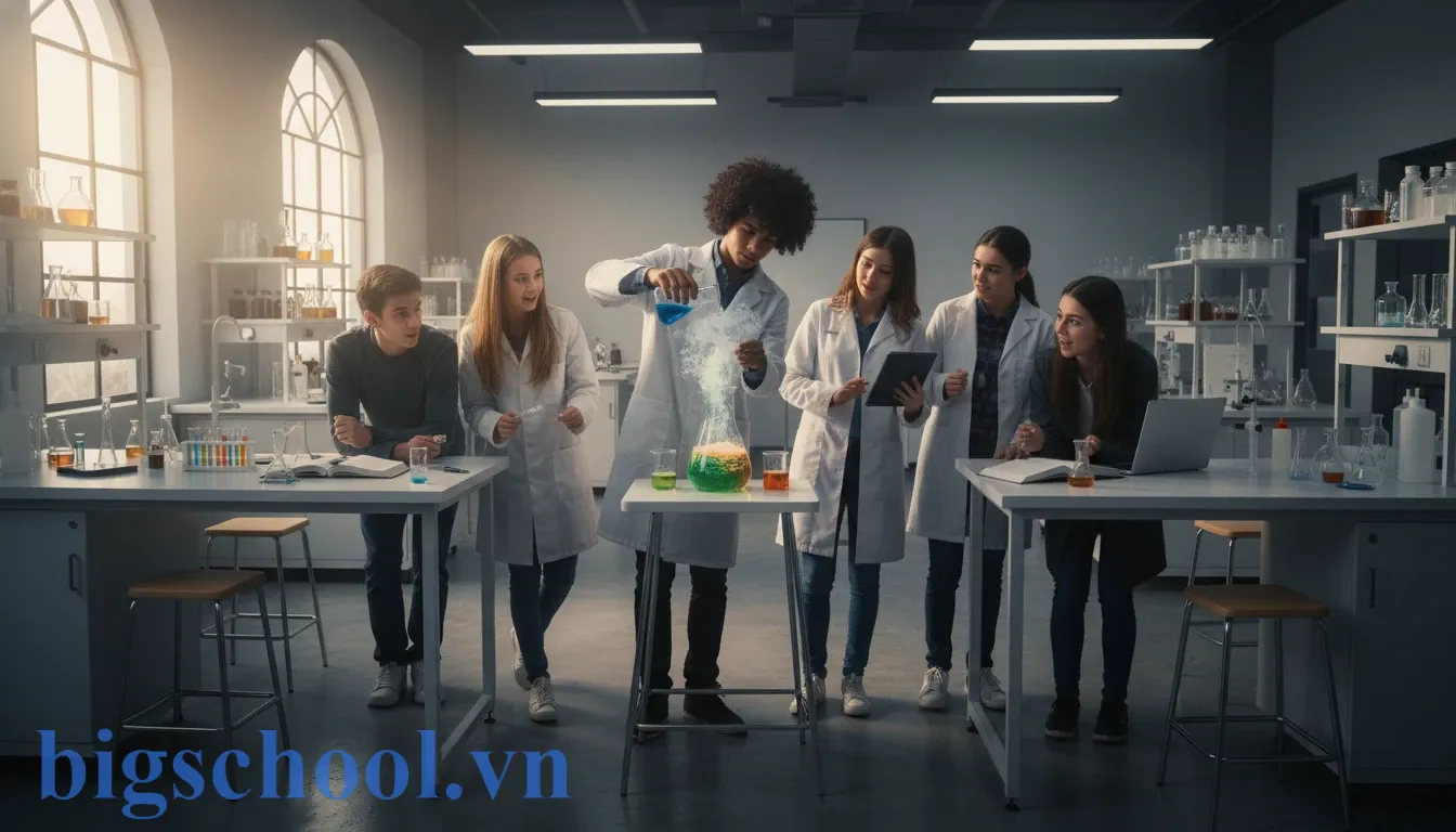 Trải nghiệm hay Trãi nghiệm? Quy tắc đúng chính tả và Ứng dụng trong Giáo dục 4.0 1 Nhóm học sinh tham gia trải nghiệm thực tế tại phòng thí nghiệm hiện đại để ghi nhớ kiến thức.