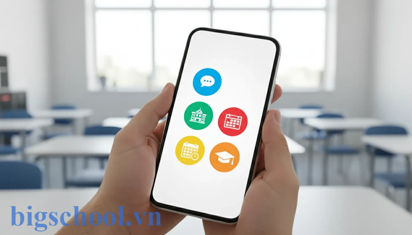 Phụ huynh sử dụng ứng dụng di động để trao đổi thông tin trực tiếp với nhà trường.