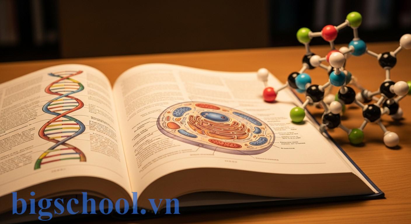 Sách giáo khoa nâng cao và mô hình phân tử hóa học hữu cơ trên bàn