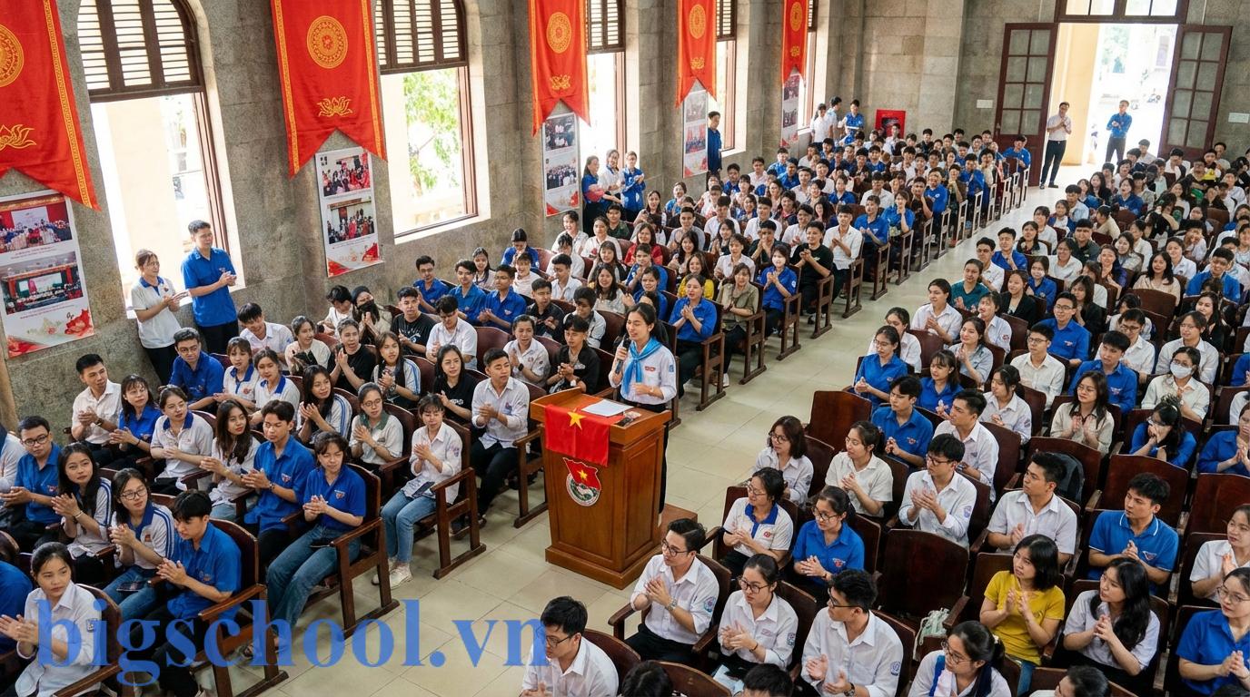 Sinh viên ưu tú đảm nhiệm vai trò lãnh đạo phong trào Đoàn tại trường đại học ở Việt Nam.