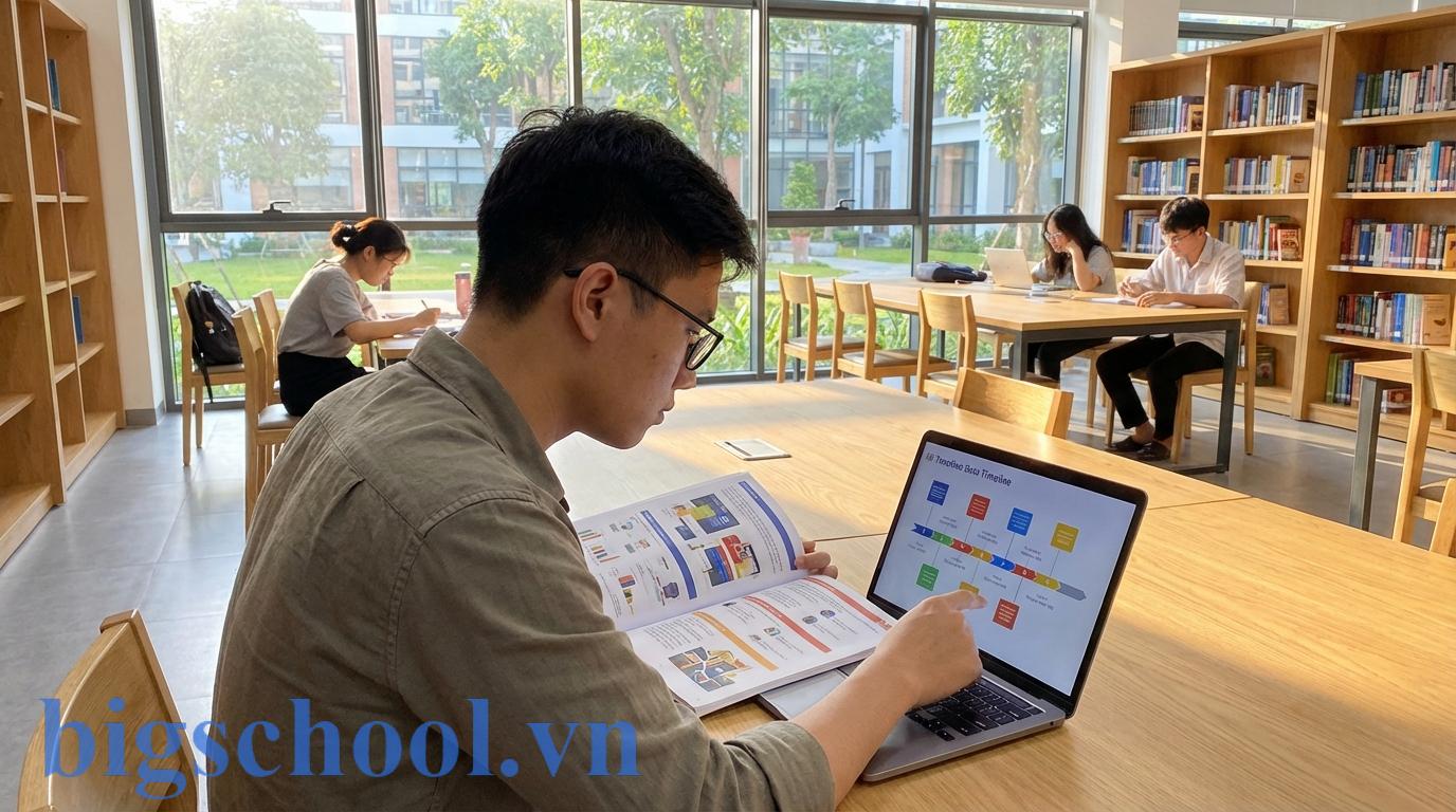 Nợ môn có được tạm hoãn nghĩa vụ quân sự không? Luật 2026 quy định rõ 2 Sinh viên Việt Nam tra cứu thời gian đào tạo trên sổ tay sinh viên tại thư viện.