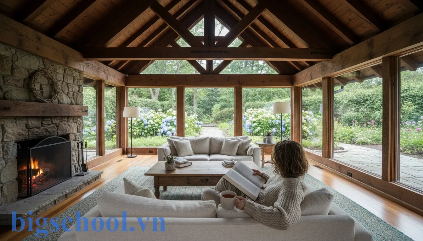 Sử dụng mẹo ghi nhớ thoải mái đi liền với hình ảnh mái nhà để viết đúng chính tả.