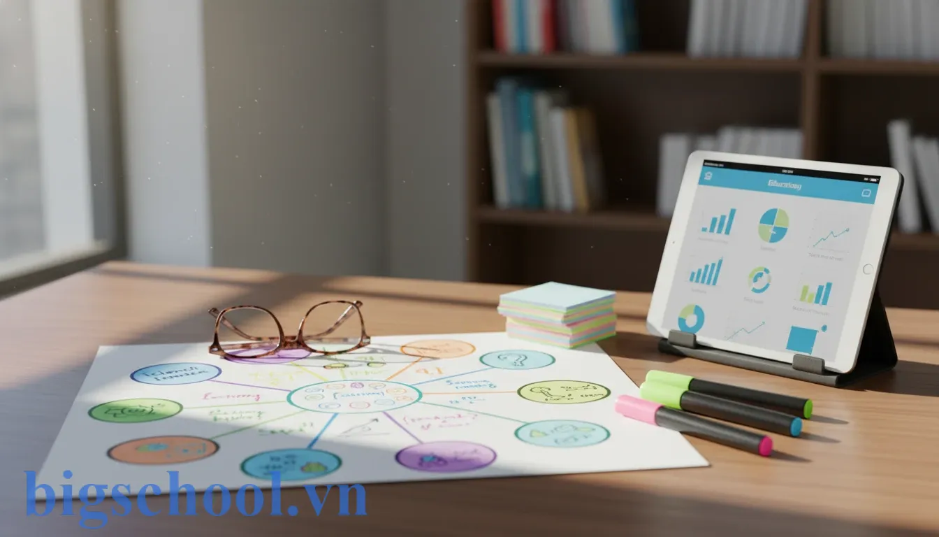 Sử dụng sơ đồ tư duy và thẻ ghi nhớ để học quy tắc chính tả tiếng Việt.