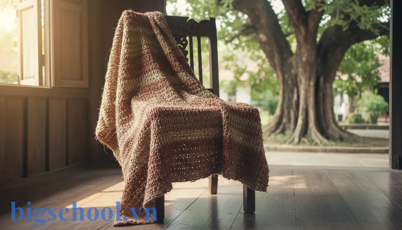 Tấm chăn làm từ vỏ cây sui truyền thống mang ý nghĩa gắn kết bền chặt giữa hai gia đình.