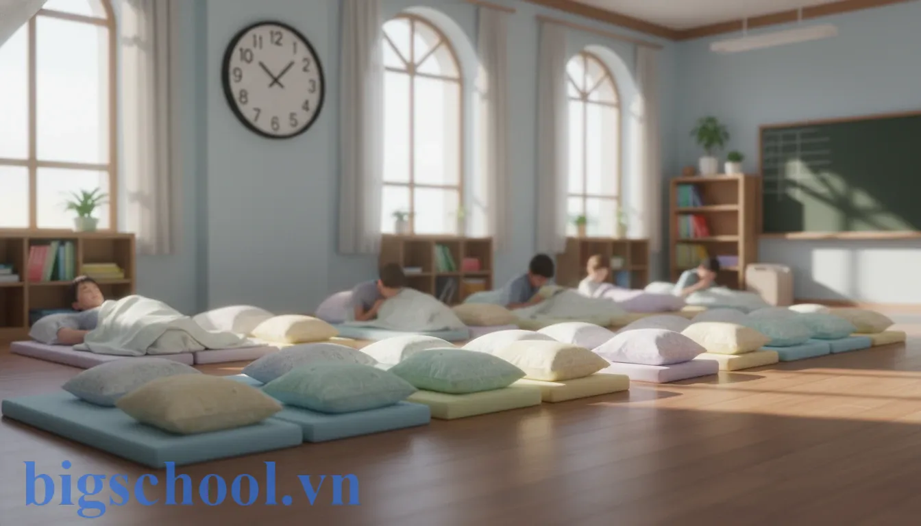 Thời gian biểu sinh hoạt bán trú khoa học cho học sinh THCS tại trường.