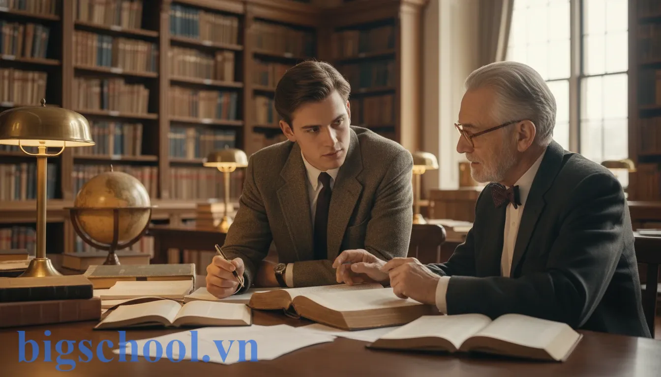 Hình ảnh minh họa thái độ tôn trọng chuẩn mực giữa sinh viên và giáo viên trong môi trường giáo dục.